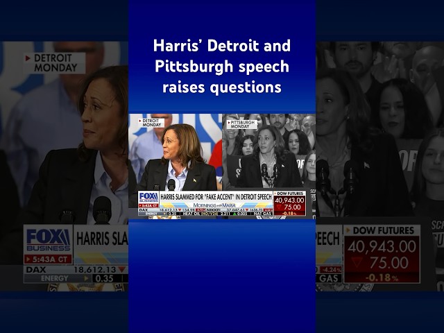 ⁣Kamala Harris called out for ‘fake’ accent during Detroit speech #shorts