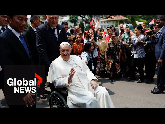 ⁣"Happy and touched": Thousands fill the streets as Pope Francis makes historic visit to In