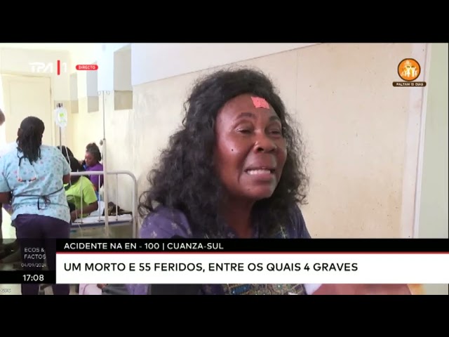 Acidente ma EN - 100, Cuanza-Sul - Um morto e 55 feridos, entre os quais 4 graves