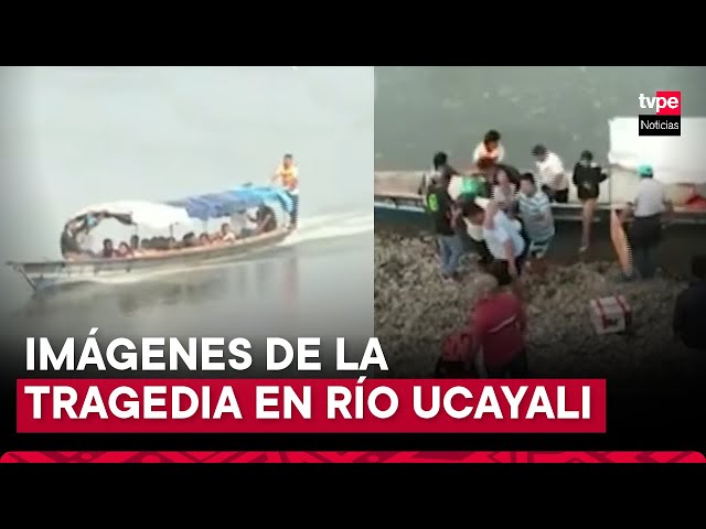 ⁣Imágenes de la embarcación que naufragó en río Ucayali y dejó al menos seis falllecidos en Pucallpa