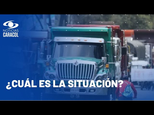 ⁣Continúa el paro de camioneros en Colombia