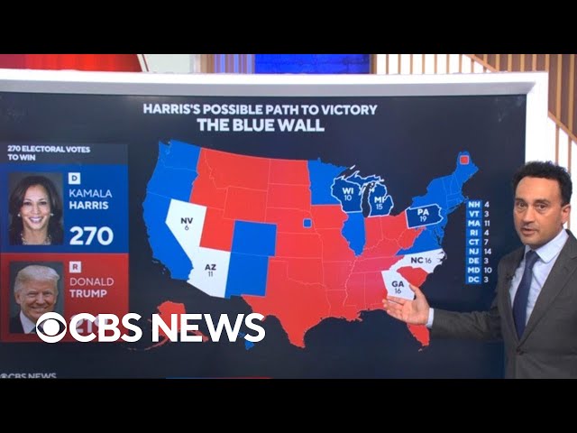 ⁣CBS News rates seven battleground states as toss-ups