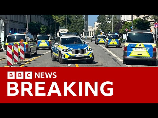 ⁣Armed man shot dead by police near Israeli consulate in Munich, Germany | BBC News