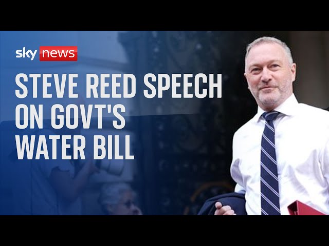 ⁣Environment Secretary Steve Reed delivers speech on government's new Water Bill