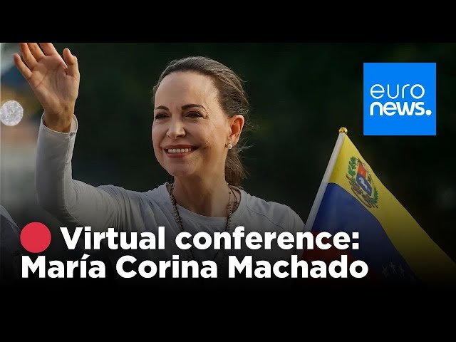 ⁣Opposition leader María Corina Machado in virtual press conference | euronews 