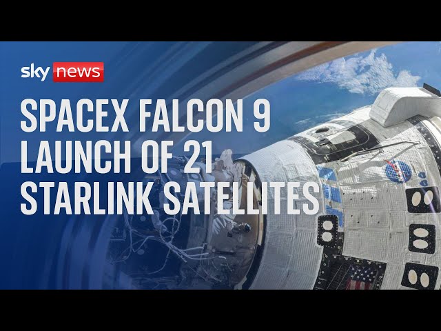 ⁣SpaceX Falcon 9 launch of 21 Starlink satellites