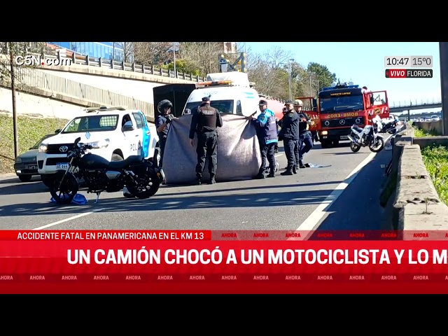 ⁣ACCIDENTE FATAL en PANAMERICANA: un CAMIÓN CHOCÓ a una MOTO y se FUGÓ