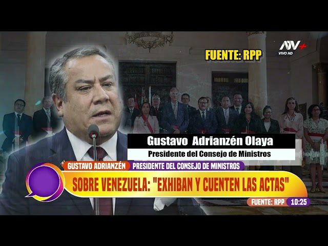 ⁣Premier Adrianzén sobre Venezuela: "Edmundo González no puede ser presidente"