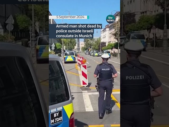 ⁣Police fatally shoot man after exchange of gunfire in Munich #itvnews #germany #munich #shorts