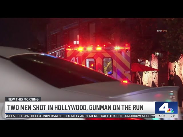 ⁣2 men shot in Hollywood, gunman on the run