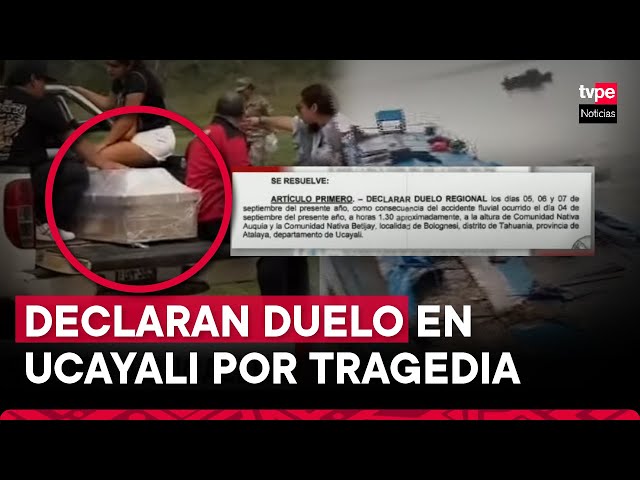 ⁣Tragedia en río Ucayali: declaran duelo regional por muerte de docentes y menores en naufragio