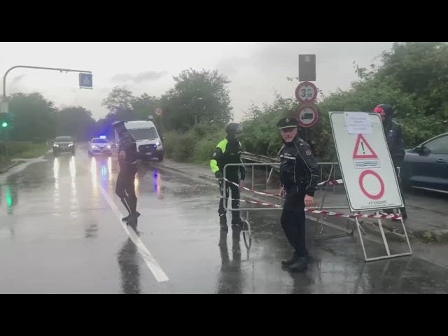 ⁣Milano, esonda il Lambro: strade chiuse e allagamenti