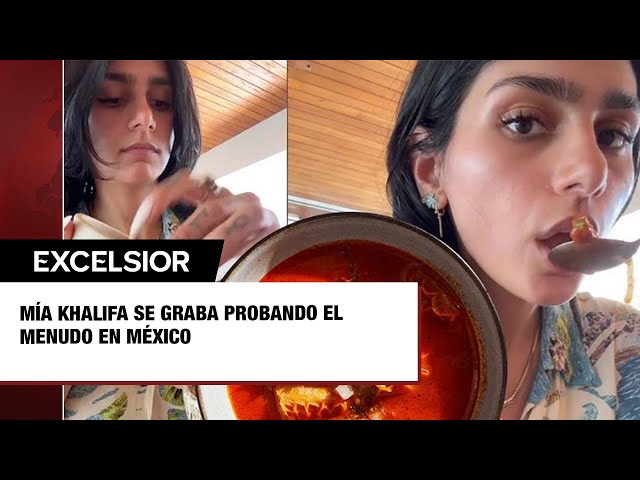 ⁣Mía Khalifa se graba probando el menudo en México