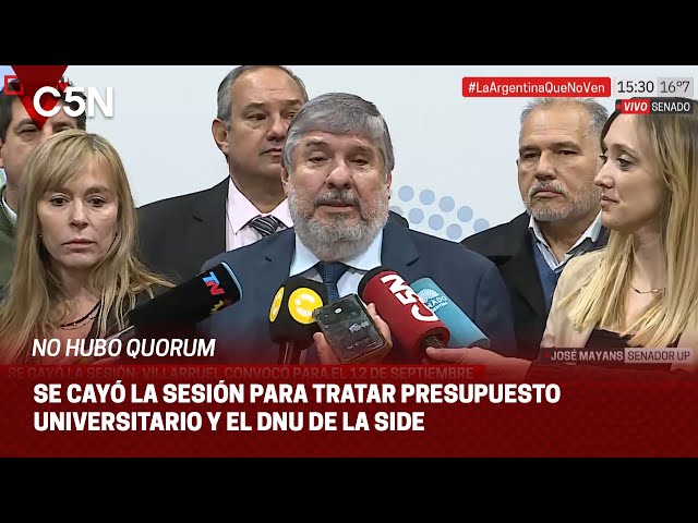 ⁣SENADO: se CAYÓ la SESIÓN para tratar el PRESUPUESTO UNIVERSITARIO y el DNU de la SIDE