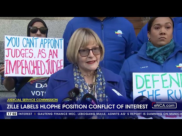 ⁣Zille labels Hlophe's position in JSC conflict of interest