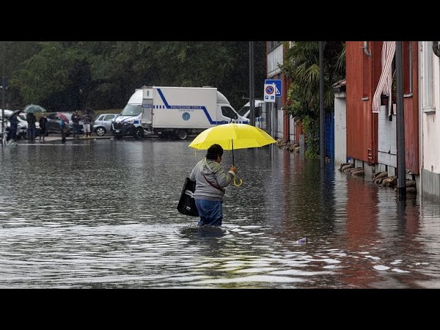 ⁣Man swept away in floodwater as heavy rainstorms batter parts of northern Italy