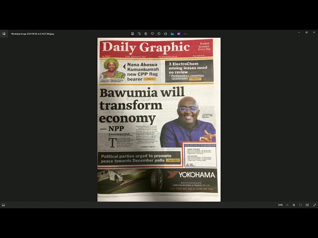 ⁣Bawumia will transform economy - NPP | Newspaper Review