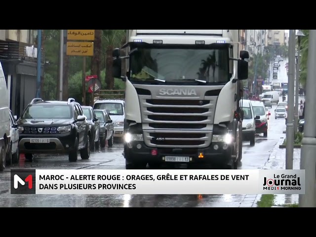 ⁣Alerte rouge au Maroc : orages, grêle et rafales de vent dans plusieurs provinces