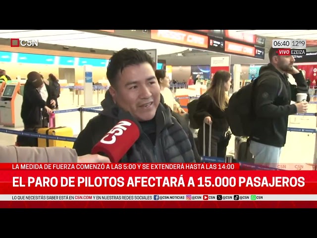 ⁣PARO de PILOTOS en EZEIZA y AEROPARQUE: LA MEDIDA de FUERZA SERÁ por 9 HORAS