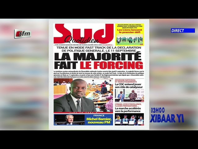 ⁣Revue de Presse du 06 Septembre 2024 présenté par Mamadou Mouhamed Ndiaye