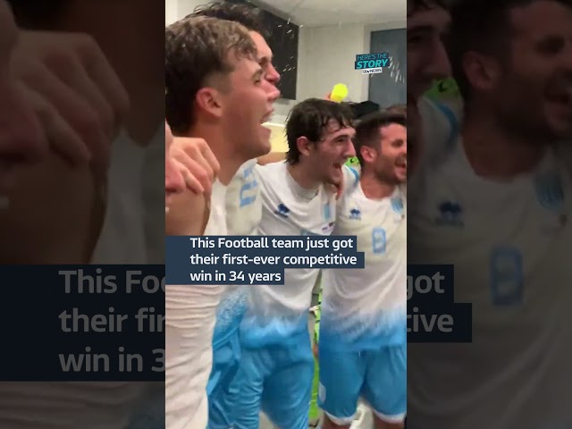 San Marino wins their first-ever competitive win in 34 years #itvnews #news #football