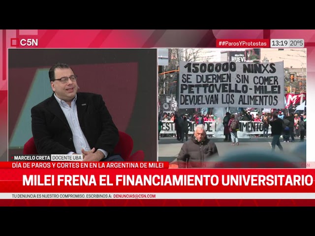 ⁣DÍA de PAROS y CORTES en LA ARGENTINA de MILEI: MANO a MANO con MARCELO CRETA, DOCENTE de la UBA