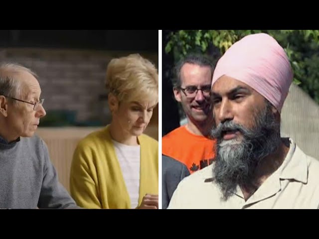 ⁣Jagmeet Singh addresses using Russian stock image in video