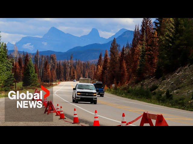 ⁣Jasper National Park reopens to tourists 7 weeks after wildfire gutted city