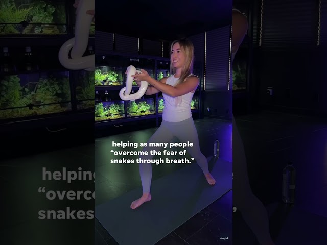 ⁣California yoga studio offers 'snake yoga' #Shorts