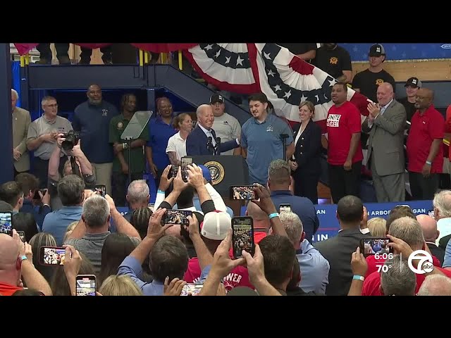 ⁣President Biden visits Ann Arbor, signs pro-union executive order