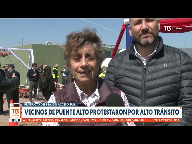 Protestan por alto tránsito: vecinos de Puente Alto se manifiestan producto del peaje en acceso sur