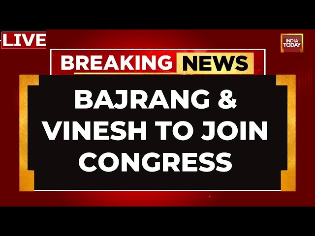 ⁣LIVE: Vinesh Phogat And Bajrang Punia Join Congress | Haryana Election LIVE | India Today LIVE