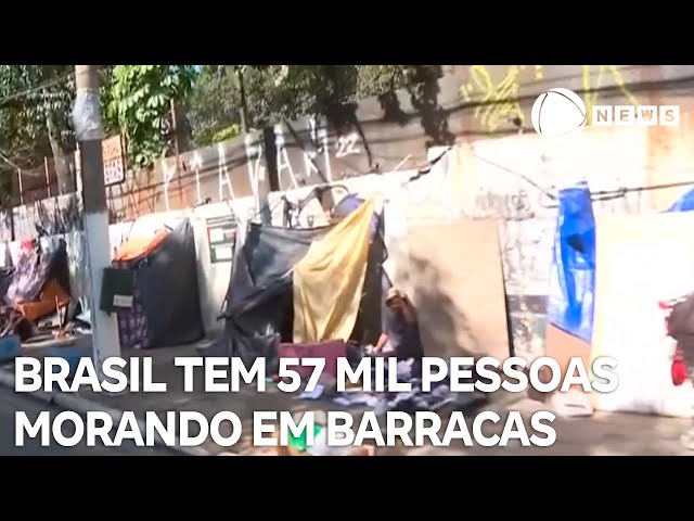 Brasil tem 57 mil pessoas morando em tendas e barracas