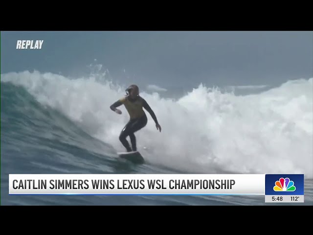 ⁣Oceanside surfer Caitlin Simmers wins Lexus WSL Championship