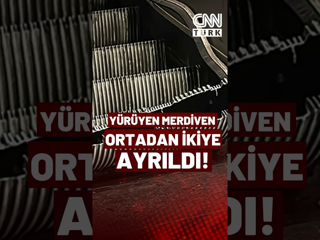 ⁣İstanbul Metrosunda Panik Dolu Anlar! Yürüyen Merdiven Ortadan İkiye Ayrıldı