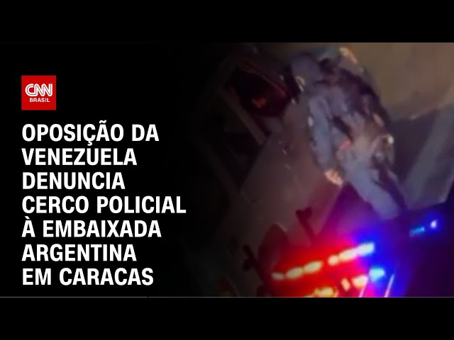 ⁣Oposição da Venezuela denuncia cerco policial à embaixada argentina em Caracas | AGORA CNN