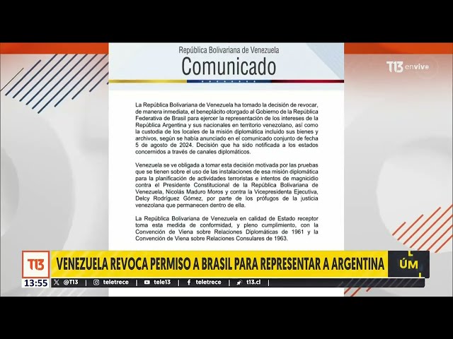 ⁣Venezuela: Oposición denuncia asedio en Embajada de Argentina