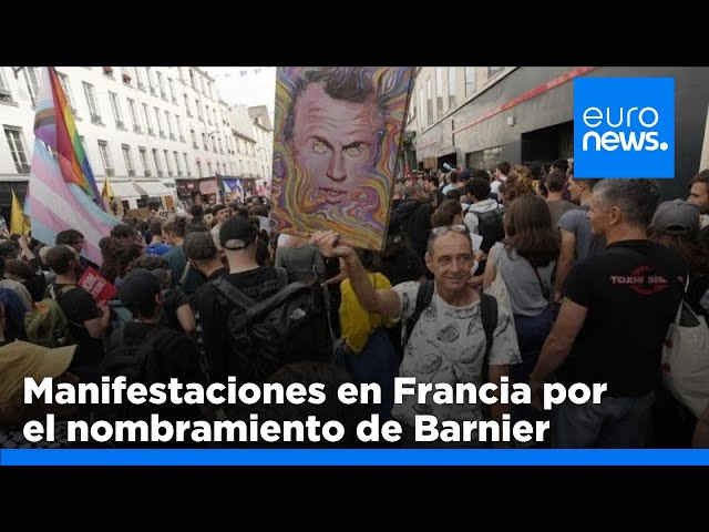 ⁣Protestas masivas en Francia tras el polémico nombramiento de Michel Barnier como primer ministro