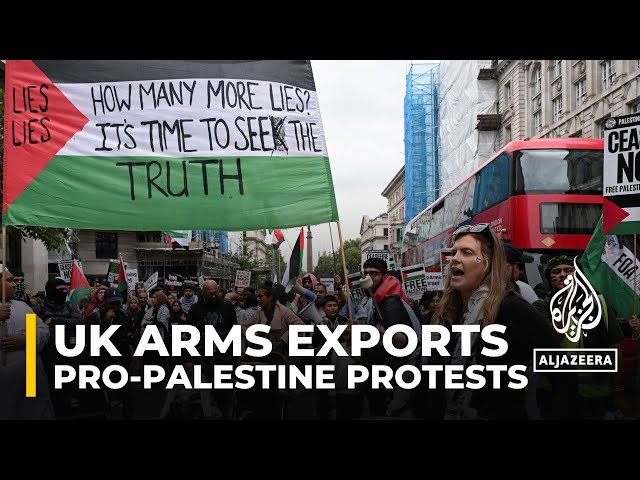 ⁣British protesters demand full arms embargo on Israel: AJE correspondent