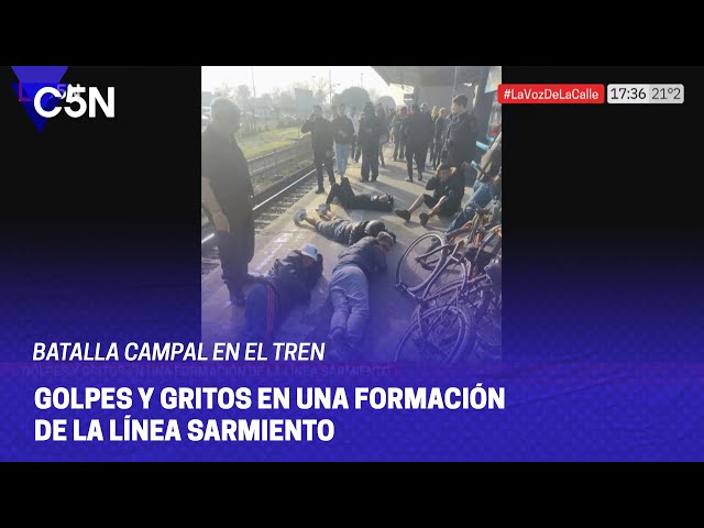 ⁣Batalla campal en el TREN SARMIENTO: salvaje PELEA entre dos BANDAS terminó con 11 DETENIDOS