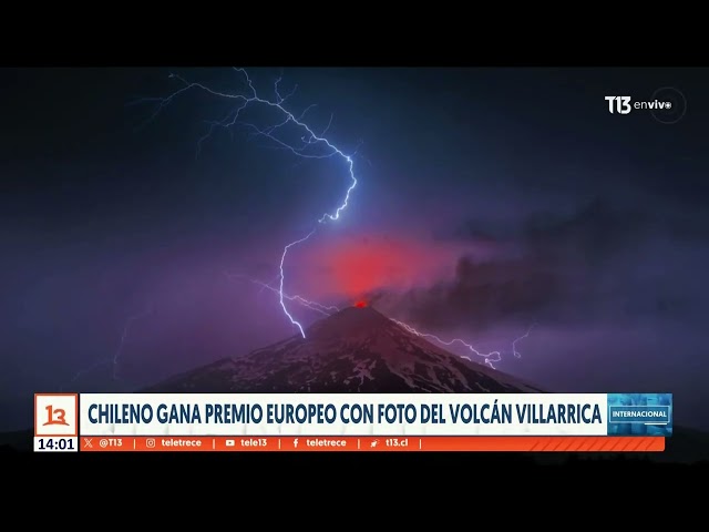 ⁣Chileno gana premio europeo con foto del volcán Villarrica