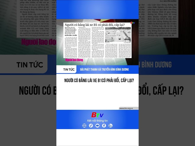 ⁣Người có bằng lái xe B1 có phải đổi, cấp lại?#btv #truyenhinhbinhduong #banglaixeb1