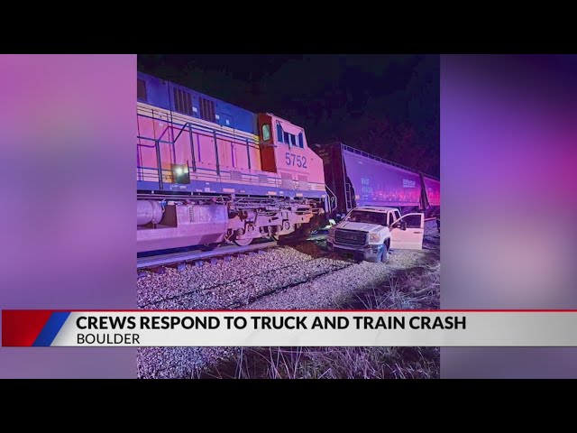 ⁣No one injured in truck, train crash in Boulder