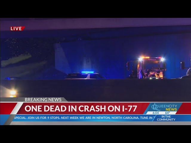 ⁣One killed in early morning crash on I77 in S Charlotte