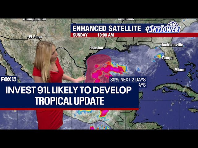 ⁣Invest 91L likely to develop over next couple days