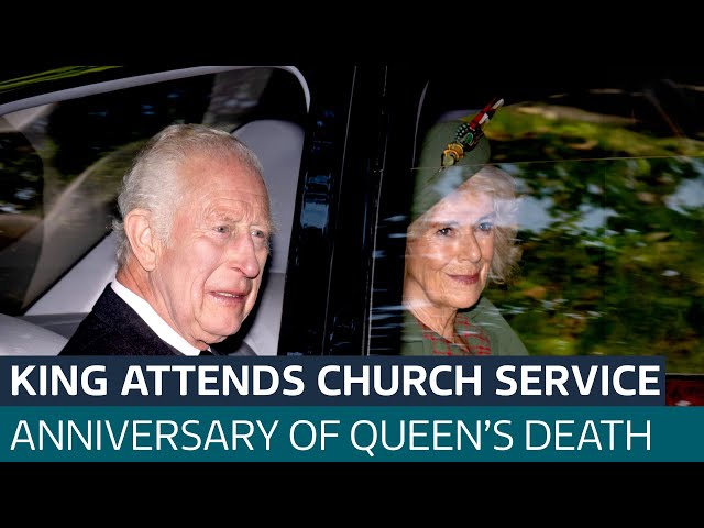 ⁣King attends church service to mark second anniversary of Queen Elizabeth's death | ITV News