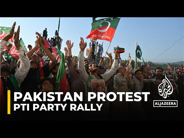 ⁣Thousands of protesters gathered at a rally organised by former Pakistani PM Imran Khan