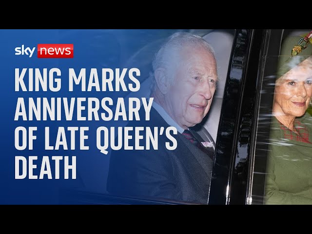 ⁣King Charles attends church on second anniversary of late Queen's death and his accession