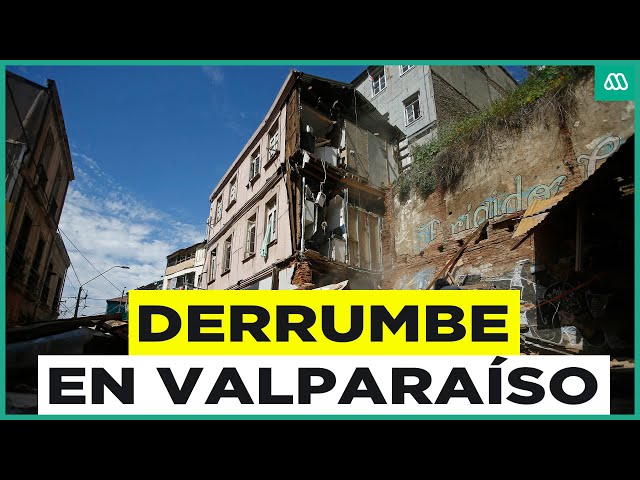 ⁣Peligroso derrumbe de casa en Valparaíso: 16 personas fueron afectadas