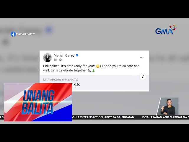 ⁣Mariah Carey, may maagang Christmas greeting sa kaniyang Pinoy fans | Unang Balita